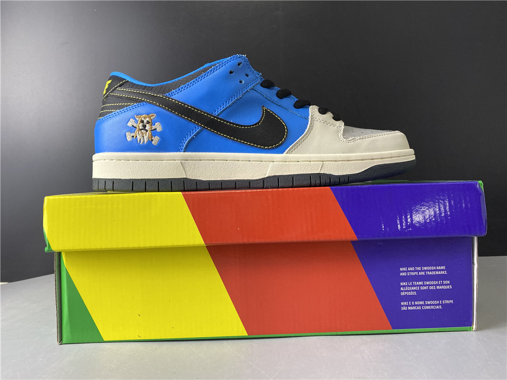Instant Skateboard x Nike Dunk SB Low Blue Black White CZ5128-400