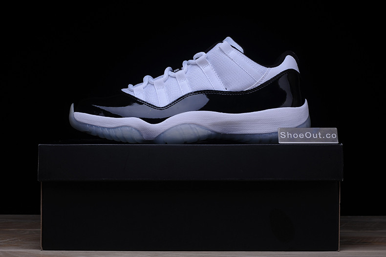 AIR JORDAN 11 RETRO LOW "CONCORD" BLACK/ WHITE  mens 528895-153
