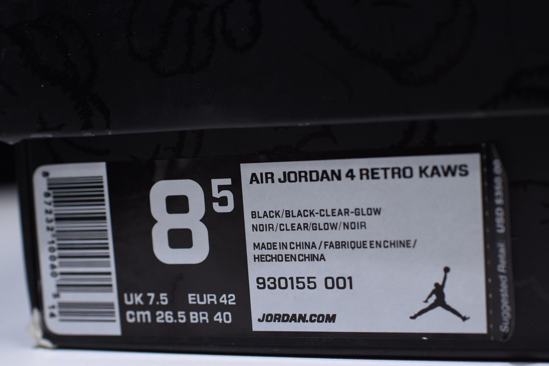 Nike Air Jordan 4 retro kaws black 930155 001