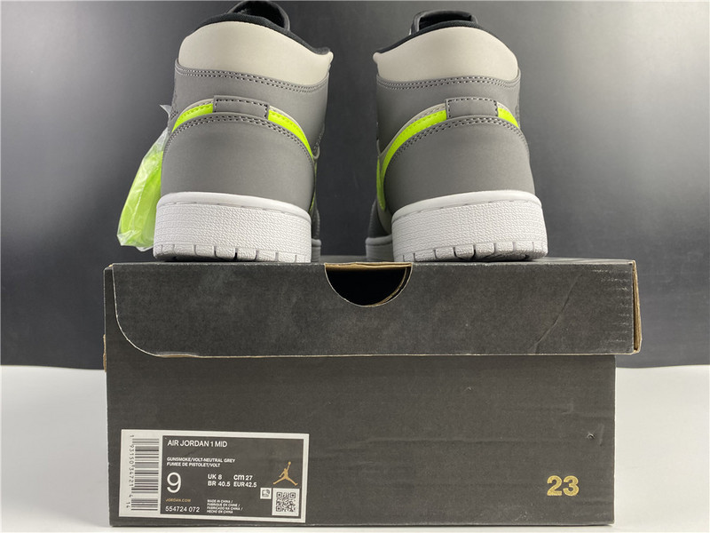 Air Jordan 1 Mid Gunsmoke Volt 554724-072