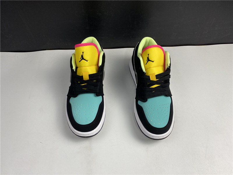 Air Jordan 1 Low Black Aurora Green Laser Orange CK3022-013