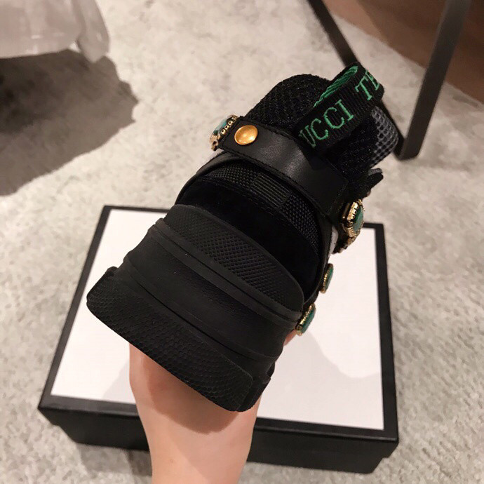 GC Black Flashtrek Sneakers With Removable Crystals