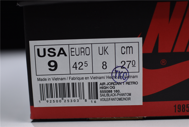 Air Jordan 1 Retro High OG "Phantom" Gym Red 555088-160