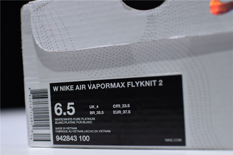 Nike Air VaporMax Flyknit 2.0 Triple White 942842-100