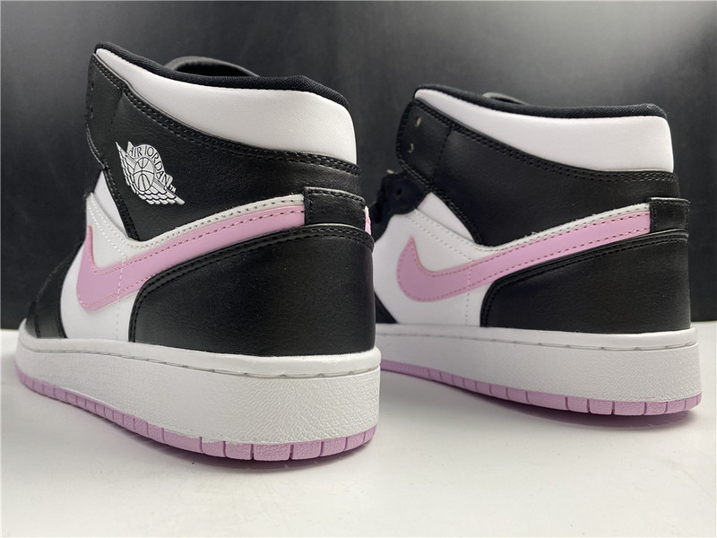 Air Jordan 1 Mid White/Light Arctic Pink-Black 555112-103
