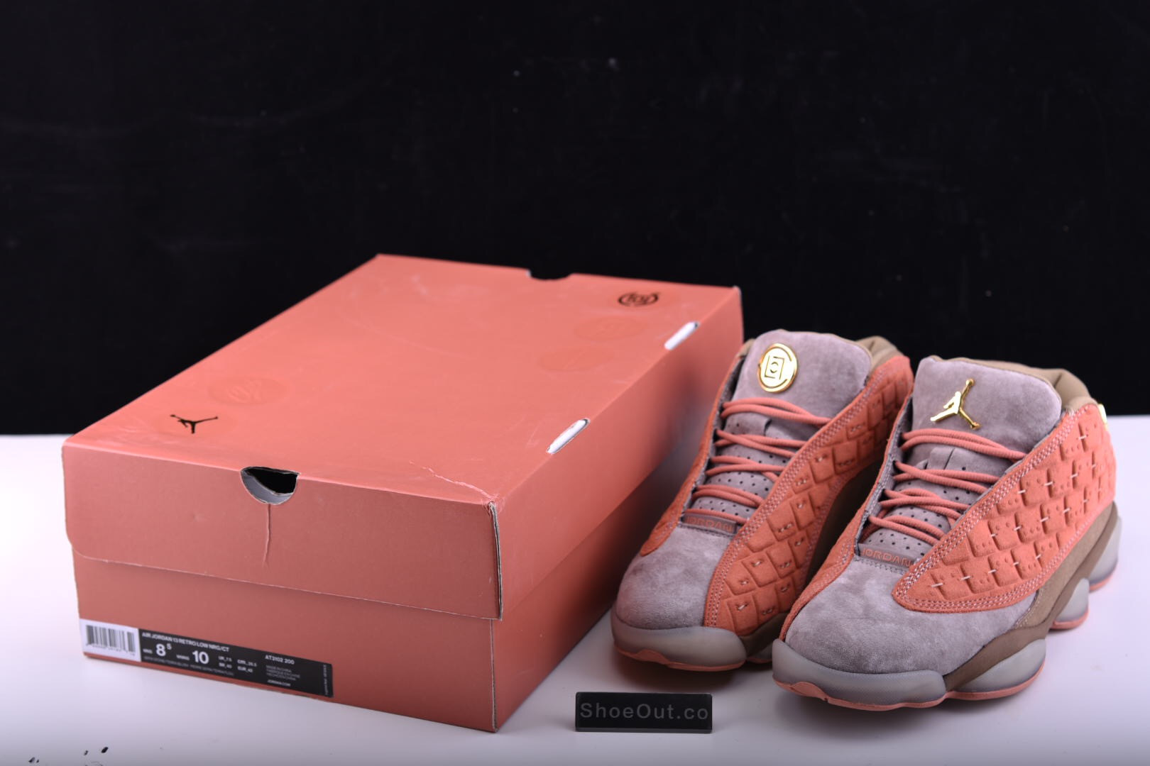 CLOT x Air Jordan 13 Low Sepia Stone/Canteen-Terra Blush AT3102-200