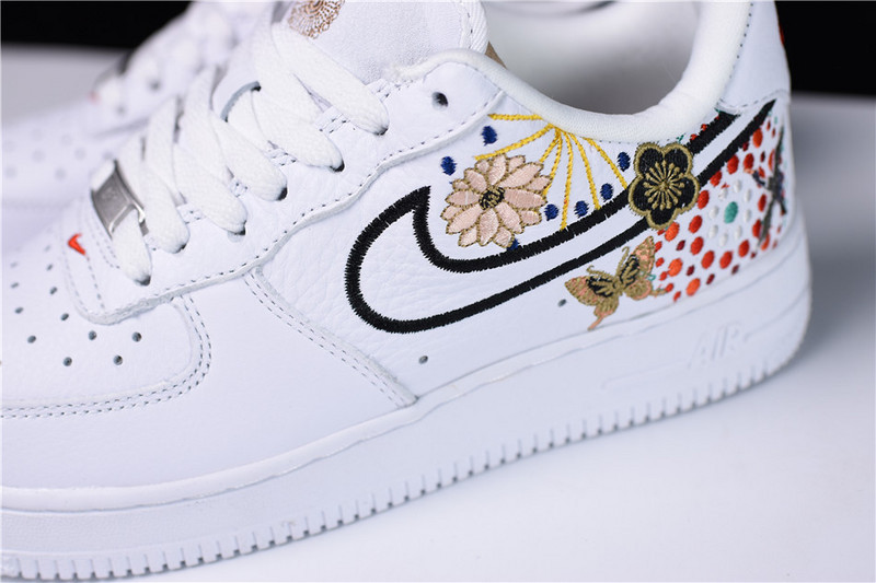 Nike Air Force 1 07 LNY QS Lunar New Year White  Flowers WOMENS  AJ8298-100