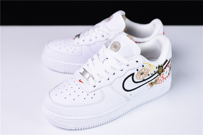 Nike Air Force 1 07 LNY QS Lunar New Year White  Flowers WOMENS  AJ8298-100