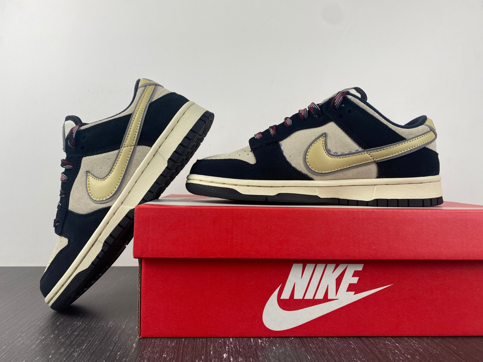 Nike Dunk Low LX Black Suede Team Gold (W) DV3054-001